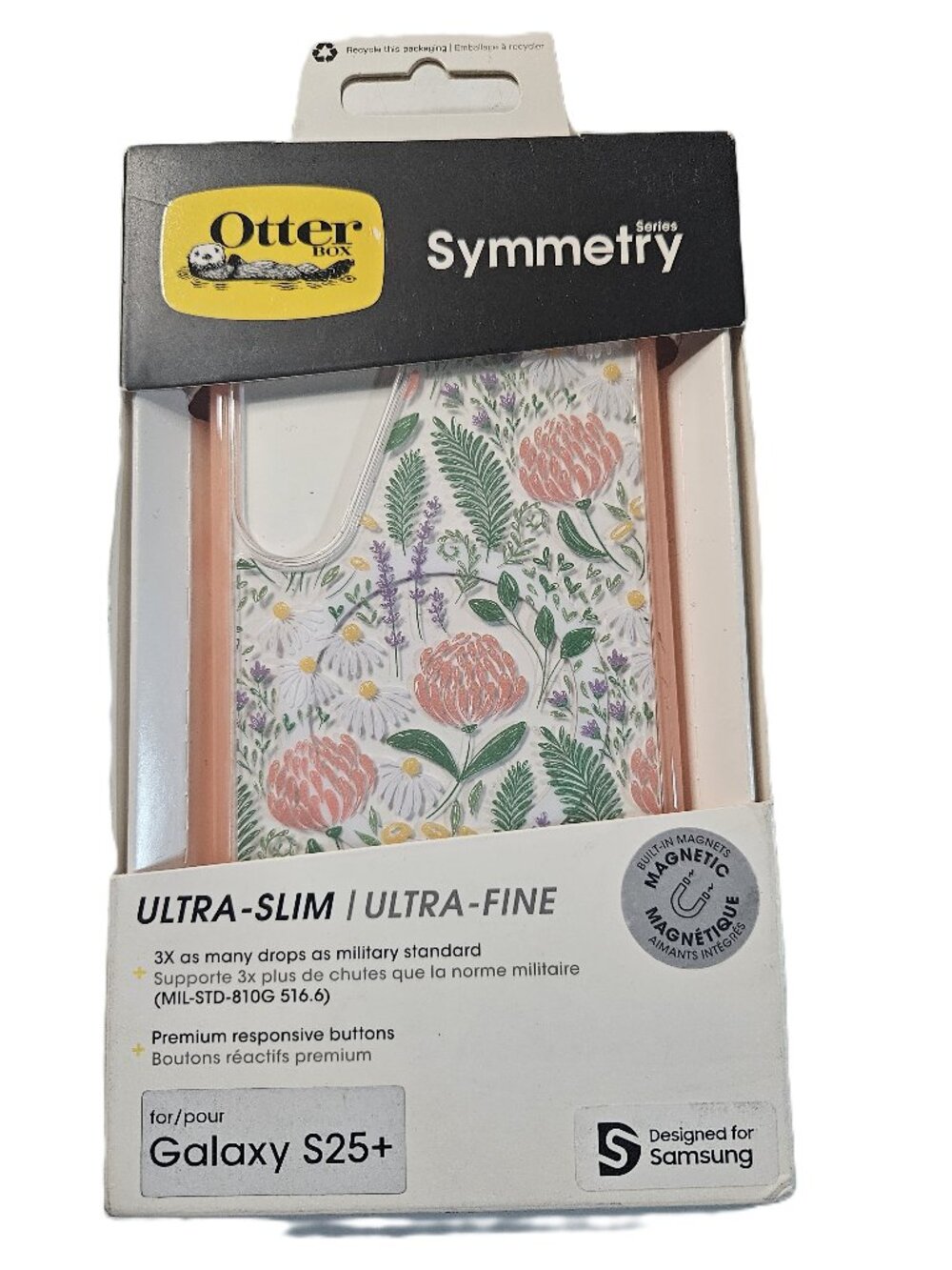 OtterBox Samsung Galaxy 25+  Symmetry Series Clear Case - Peachy Bloom